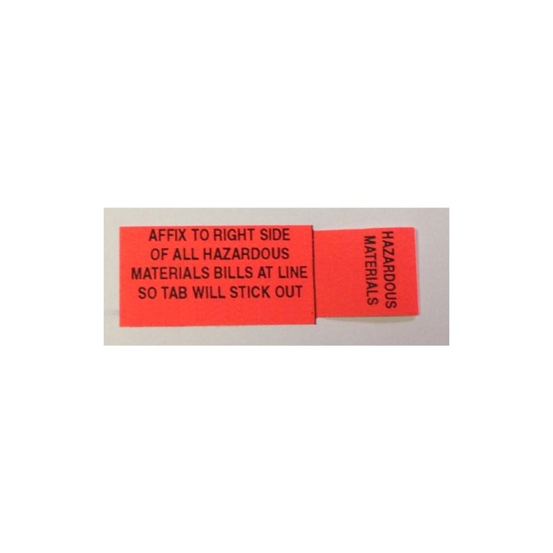 Hazmat Shipping Paper Tab - Haz Tabs - Hazardous Material,