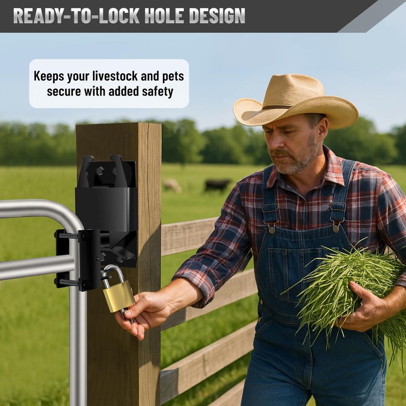 2 Pcs Farm Gate Latch, Heavy Duty 2 Way Gate