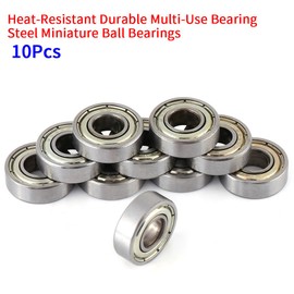 Rodamientos de bolas de ranura profunda, 10 piezas 698ZZ Rodamiento de bolas en miniatura Rodamiento de bolas blindado de acero para máquinas industriales, automóviles, barcos (8x19x6 mm)