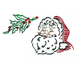 MaMaw's Vintage Embroidery M208 Vintage Christmas Santa Towel DOW Embroidery HOT IRON Transfer