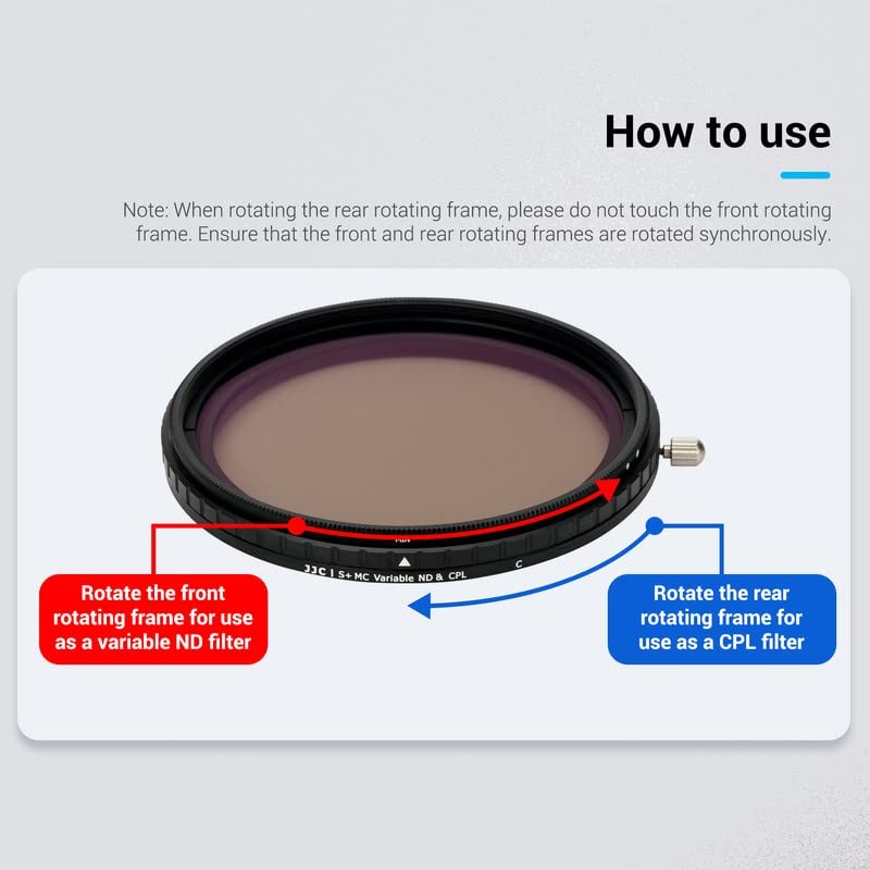 JJC 67mm Variable ND Neutral Density Filter + CPL Circular