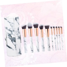 Baluue 30pcs Marble Pattern Portable Makeup Brush Set with Storage Case for Effortless Application of Liquid and Powder Cosmetics