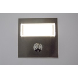 Huber Bell Plate Single Surface-Mounted Rectangular Real Metal with Stainless Steel Name Plate, black