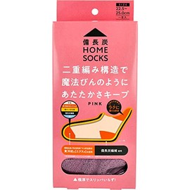 Cogit Binchotan Home Socks, Pink, 8.9 - 9.8 inches (22.5 - 25 cm), 1 Pair