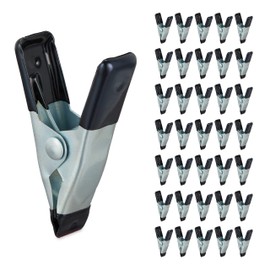 Relaxdays Clamps Set of 36, Glue Clamps for Crafts, Model Making, Metal, Span 20 mm, Clamping Clamps Small, Black