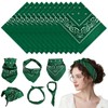 PLULON 12 Pack Green Bandanas for Men Women, Paisley Pattern