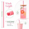 100 Pcs Heart Shaped Pink Straws, Individually Wrapped Disposable Plastic