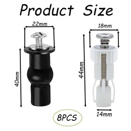 8PCS Toilet Seat Fittings,Toilet Seat Fixings Kit,Universal Toilet Seat Hinges Replacement Easy to Install Toilet Seat Fixings Kit for Toilet Covers and Flushing Lid Parts Fixtures