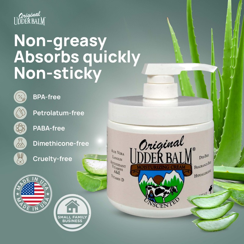 Original Udder Balm Unscented Pump Jar - Made in USA