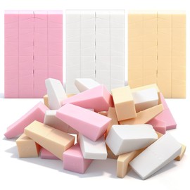 72 Pcs Wedges Makeup Sponges, Triangle Cosmetic Makeup Sponges Wedges, Disposable Facial Sponge for Foundation Liquid Cream Blending and Smoothing(White/Nude/Pink)