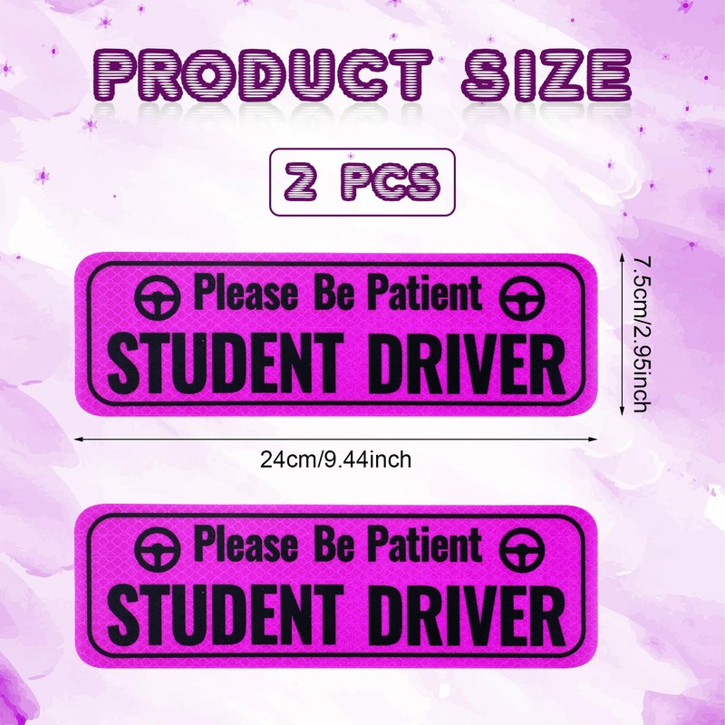 2pcs Student Driver Magnet, Please Be Patient Student Driver Sign