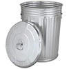 COLIBROX Pre-Galvanized Trash Can with Lid, Round, Steel, 20gal, Gray,