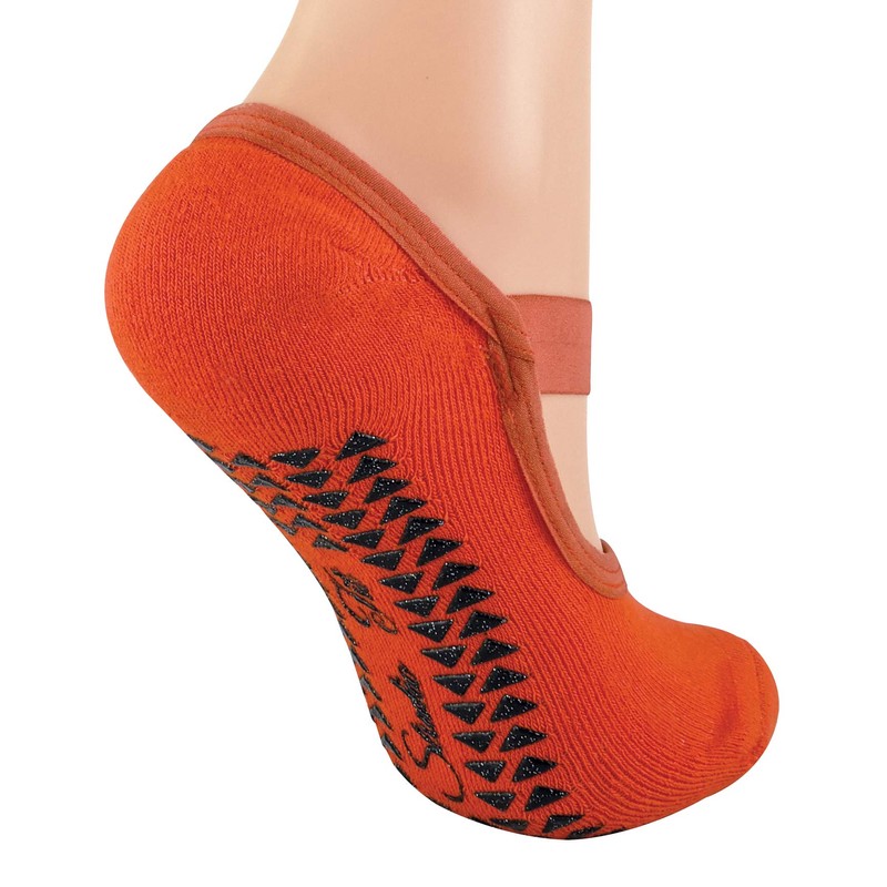 Sock Snob Women's Invisible Non-Slip Yoga Socks, orange