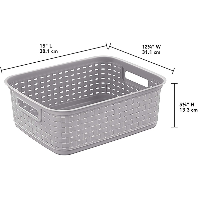 STERILITE Cement Short Weave Basket, Multi