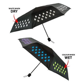 Colour Changing Umbrella Droplet Pattern Sun/Rain Protection 3-Folds Sturdy