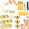 Kit Piezas Esteticista Cuidado Facial Bandejas Acero Inoxidable Cuencos Cepillos