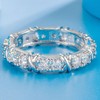 Cubic Zircon Eternity Style Stacking Wedding Band Statement Promise Ring