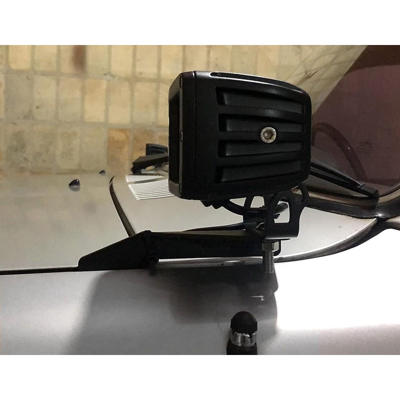 iJDMTOY LED Ditch Light Hood Edge Low Profile Mounting Brackets