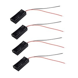 LampVPath (Pack of 4 AAA Battery Holder, 2 X 1.5V AAA Battery Holder with Leads, AAA Battery Holder with Wires