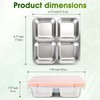Stainless Steel Snack Containers, 4 Compartment Bento Snack Box with