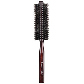 PERFEHAIR Cepillo redondo de cerdas de jabalí suave para cabello fino o barbas – 1.3 pulgadas para secar, peinar, rizar, añadir volumen