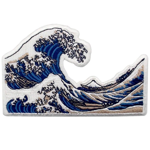 ZEGIN Great Wave off Kanagawa Patch Embroidered Applique Badge Iron