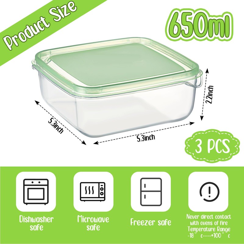 Uiifan 3 Pcs Sliced Cheese Container for Fridge Cheese Slice