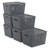 Zopnny Plastic Storage Baskets with Lid, Stackable Storage bins for