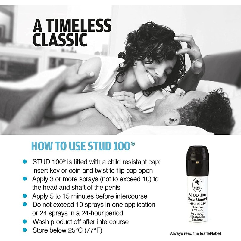 Stud 100 Male Genital Desensitizer Spray 0.44 oz (Pack of