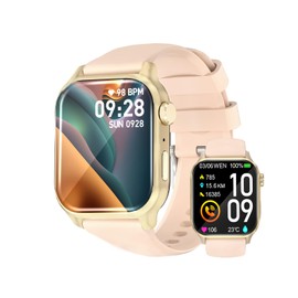 PROTKPETS Smart Watch with 1.85" HD Touch Screen, Heart Rate & Sleep Monitor, 110+ Sports Modes, IP68 Water Resistant, iOS & Android Compatible (Gold)