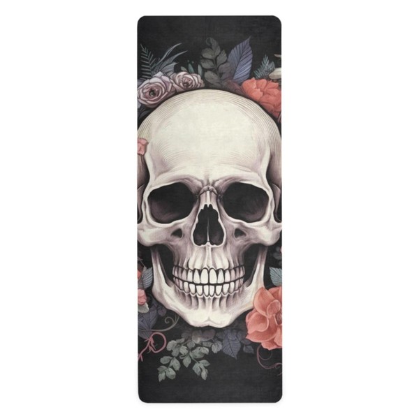 SDMKA Skull Yoga Mat for Women Men 71" x 26"