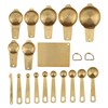 18PCS Measuring Cup Stainless Steel Gold Coffee Spoon Cup Set
