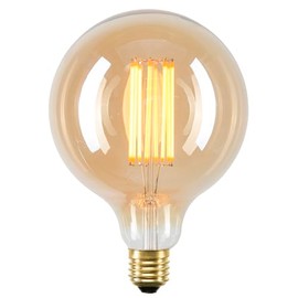 Brilliant 8 Watt G125 2700K E27 Moonbeam Vintage Spherical Filament Amber LED Globe, Warm White