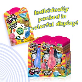 JA-RU Squishy Glitter Ducks (24 Stretchy Duck Toy) Kids Squishy Fidget Toys. Animal Stress Balls. Stress Relief Sensory Toys. Bulk Party Favors Easter Basket Stuffers. 4536-24s, Small