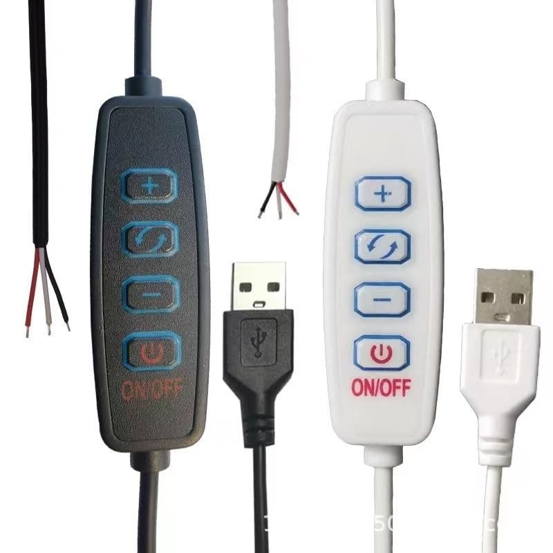 RecDec 2 Pack Ring Light USB Dimmer Switch Replacement 3Pin