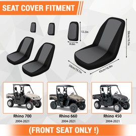 Kistrba UTV Seat Covers Compatible with Yamaha Rhino 700 660 450 2004-2021, 600D Oxford Fabric Water-Resistant Seat Covers, 2pcs