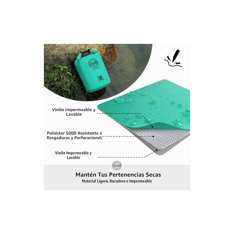 STOVER 5/10/25/30/40L Bolsa seca impermeable - Mochila enrollable con funda
