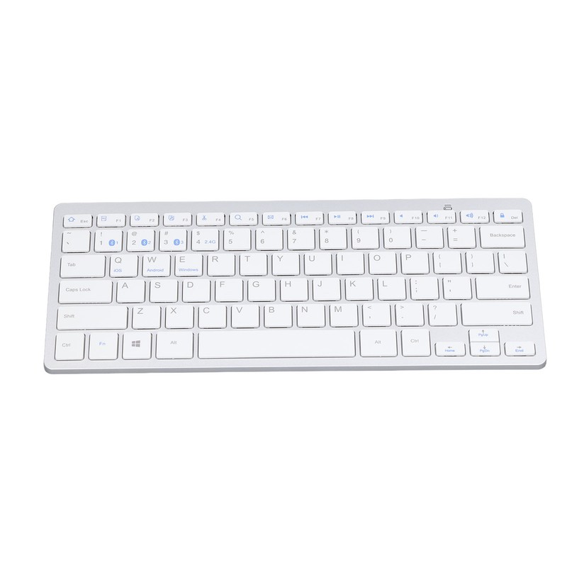 Bluetooth Keyboard Tablet PC Ultra Slim Portable 78 Keys White