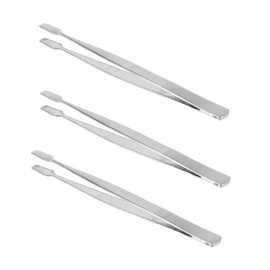 Ipetboom 3pcs Stainless Steel Stamp Tweezer Lightweight Nipper for Eyelashes and Beauty Use Portable Tweezers