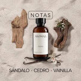 Santal – Esencia para Difusor Profesional 120 ML | Aroma Premium de Alta Concentración | Sándalo, Cedro y Vainilla (120 ml)