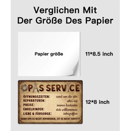 Putuo Decor Tin Sign Grandpa Service - Vintage Workshop Decorative Metal Sign, Gift for Grandpa, Man Cave, Garage, Repair Humour