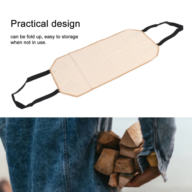 Large Canvas Firewood Carrier Log Bag Indoor Fireplace Log Carrier