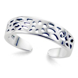 Metal Factory Sterling Silver Filigree Calypso Adjustable Toe Band Ring