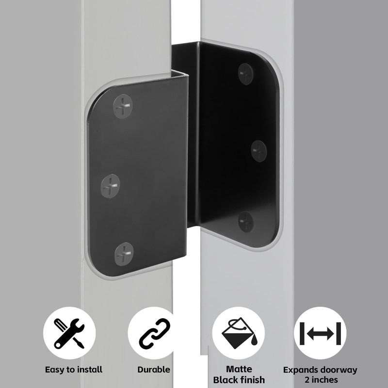 Haidms 3 Pack Offset Hinges Matte Black 3.5 Inch with