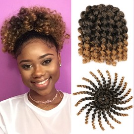 Xtrend 3packs/Lot Ombre Jumby Wand Curls Twist Crochet Hair Extensions 8inch Synthetic jamaica bounce Crochet Braids for Black Women 20strands/pack 1B/27#