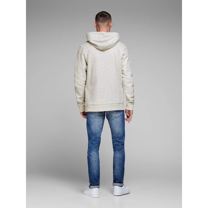 Jack & Jones Men’s Hoodie, Hooded Jumper with Logo, White