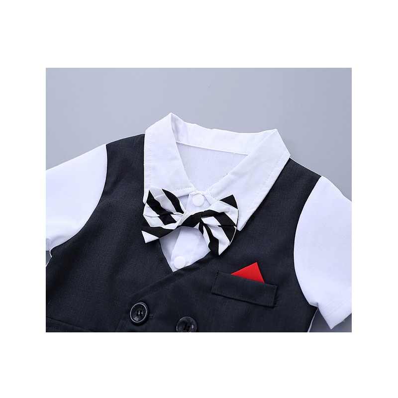 HMD - overol para bebé, diseño de esmoquin, color blanco,