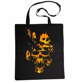 Reifen-Markt Tasche Umhängetasche Biker - Rocker - Gothic - Vintage - Skull - Ghost - Chopper - Custom Bike - Ghostwriter - MC - Biker Club Einkaufstasche Schulbeutel Turnbeutel in Schwarz