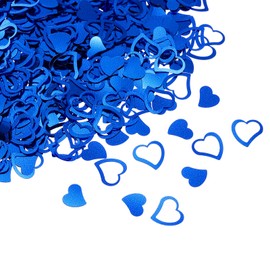 sourcing map 1200Pcs Heart Confetti Glitter Confetti Table Confetti Decor for Party Wedding Festival Decorations, 0.5x0.6Inch, 0.4x0.4Inch, Blue