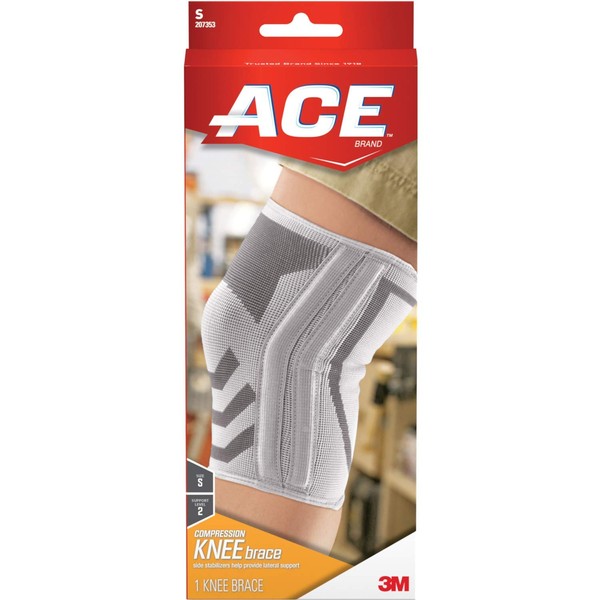 ACE Knitted Knee Brace with Side Stabilizers, Small 1 Each (Pack of 2)